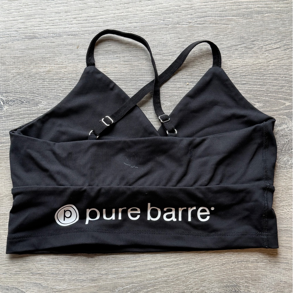 Pure Barre Black Fitness Top with Straps